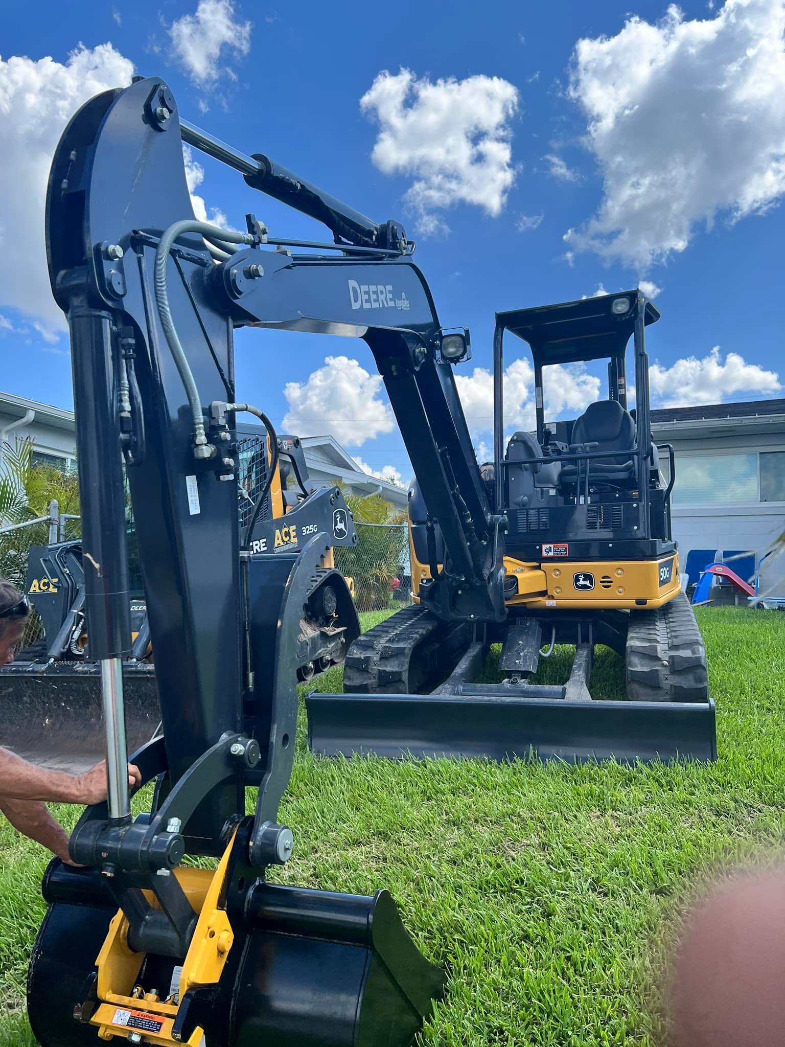 Excavation and land development equipment on an active job site